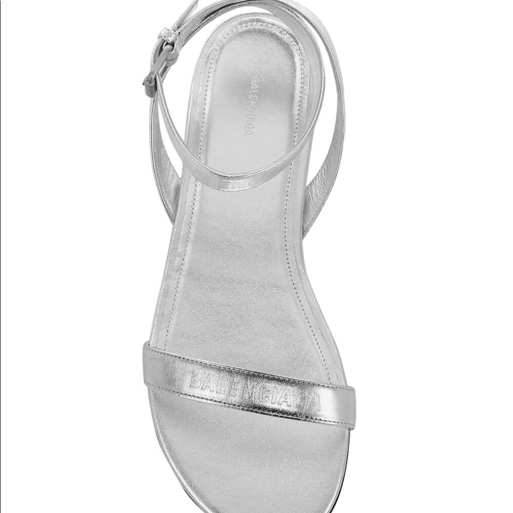 Balenciaga Round Metallic Leather Sandals